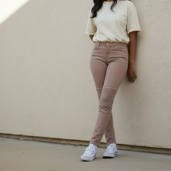 Missguided + Denim - Missguided Denim sz 6 Zip knee Highwaisted Biker Skinny Jeans NWT